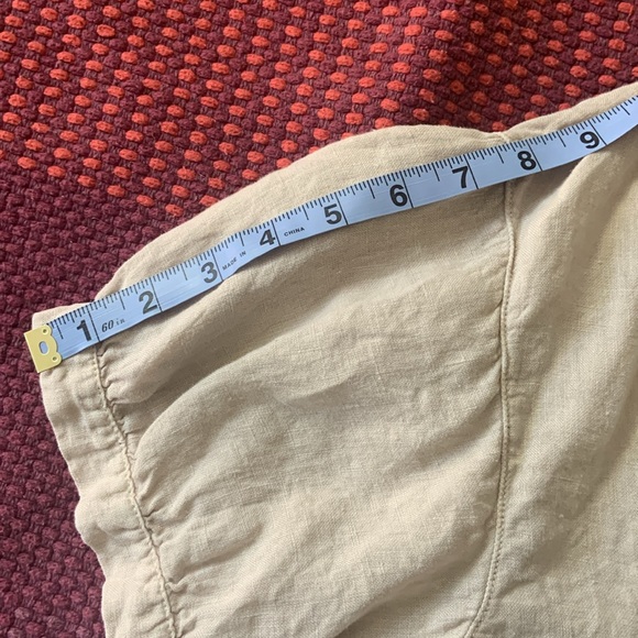 ZARA SIZE L Cream Linen Button-up Blouse - Picture 6 of 10